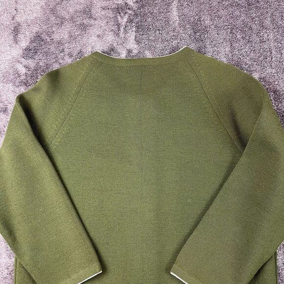 Vtg 60's St. Andrews 100% Pure Zephyr Wool Knitted Cardigan Skirt Set Green 16 - Picture 14 of 15
